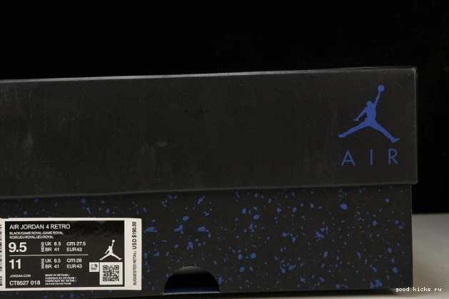 CT8527-018 Royal Jordan 4 Black Retro Game 0817